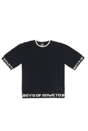 Crochet Crew Neck Top - Black