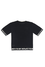 Crochet Crew Neck Top - Black