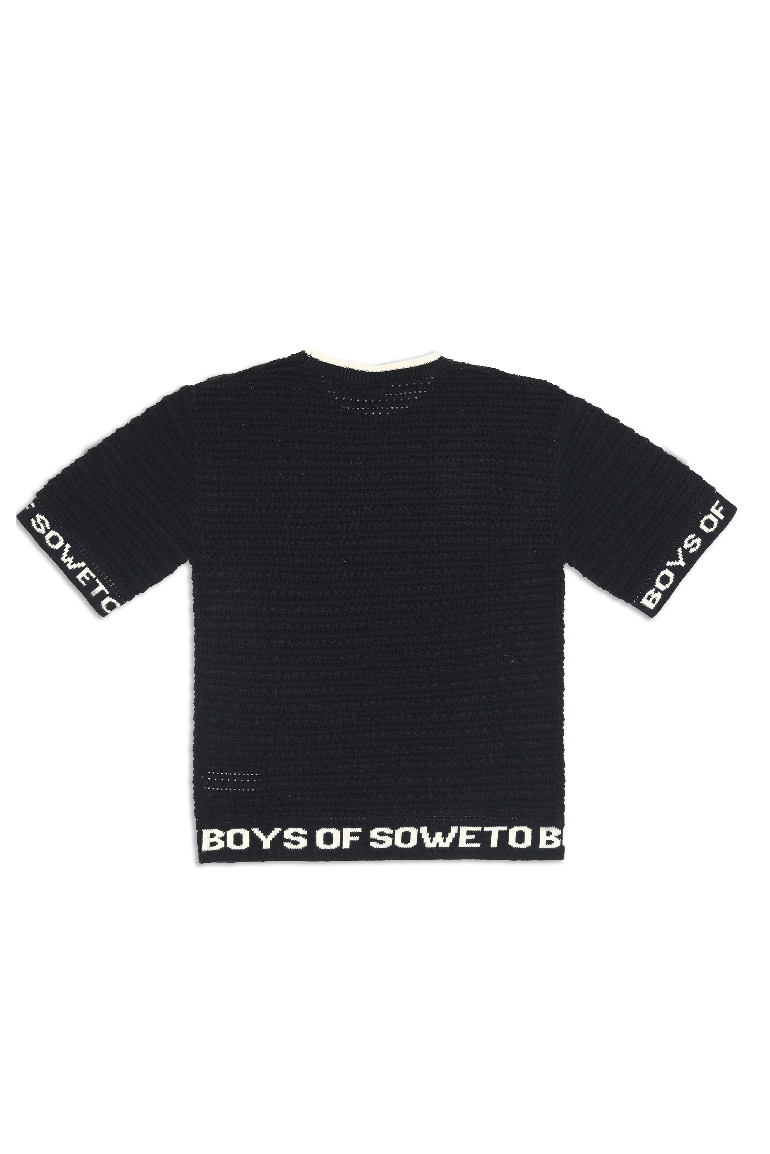 Crochet Crew Neck Top - Black