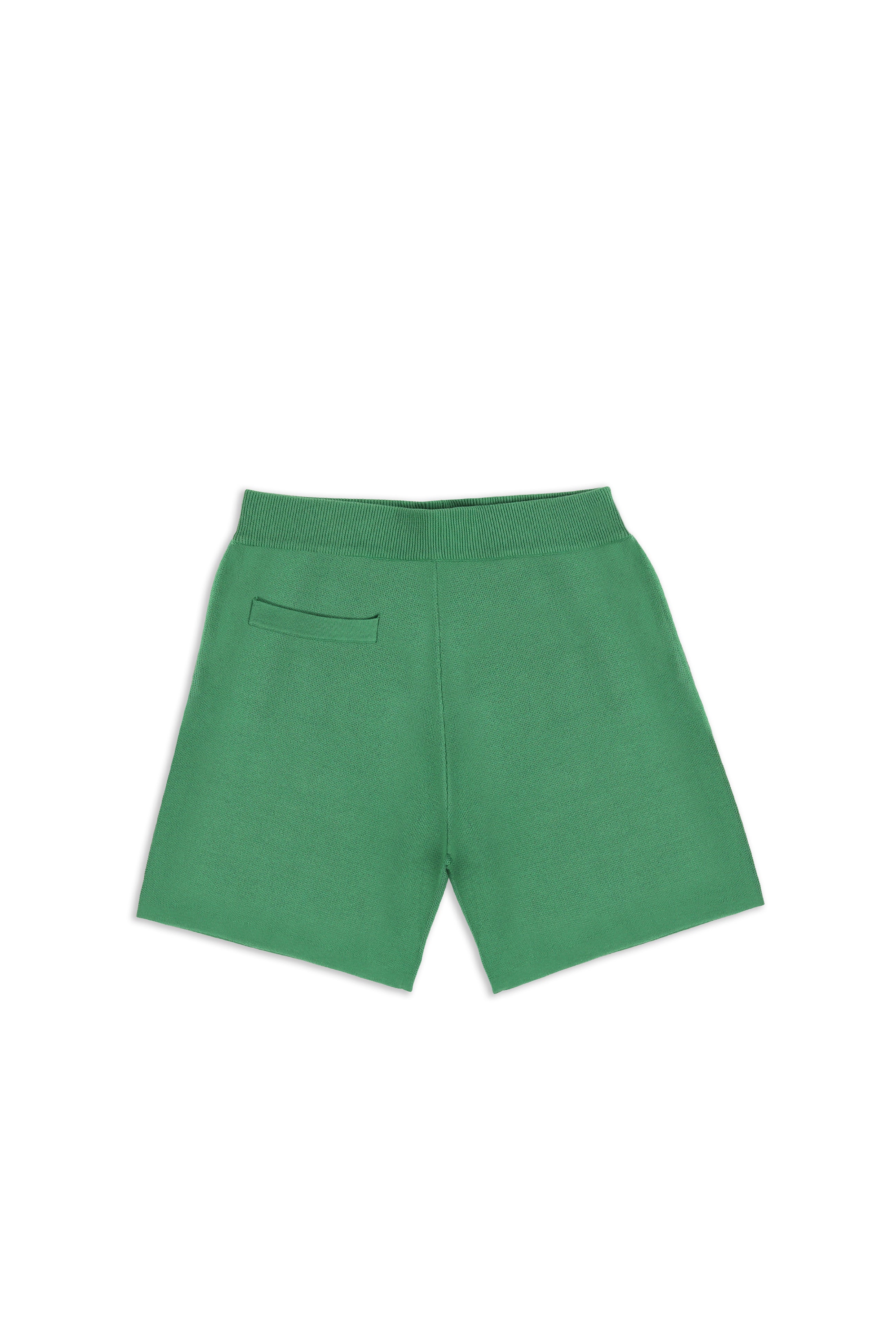 Retro Knit Shorts - Emerald Green & Ecru