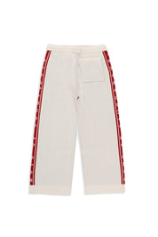 Cozy Knitwear Pants - Ecru & Red