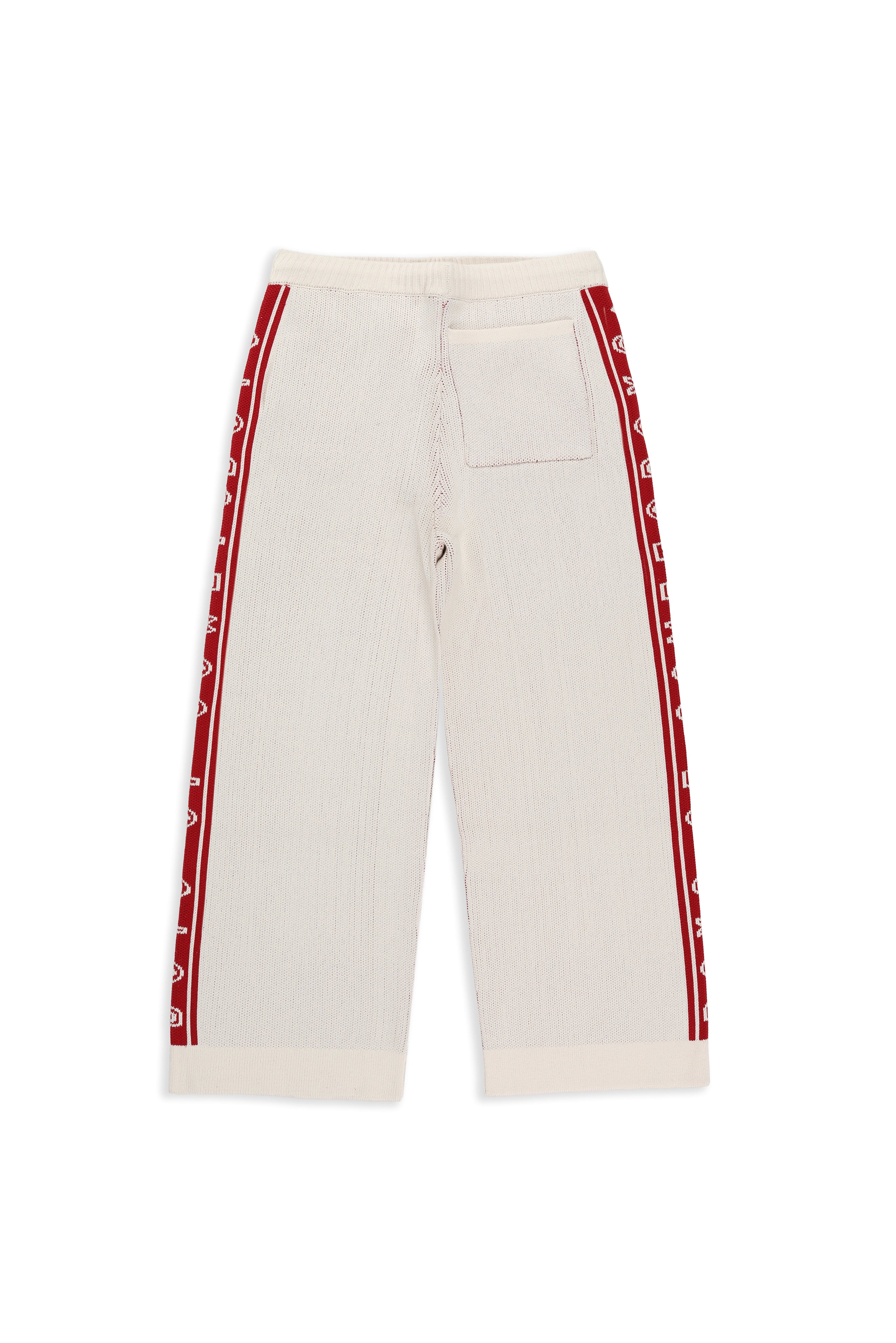 Cozy Knitwear Pants - Ecru & Red