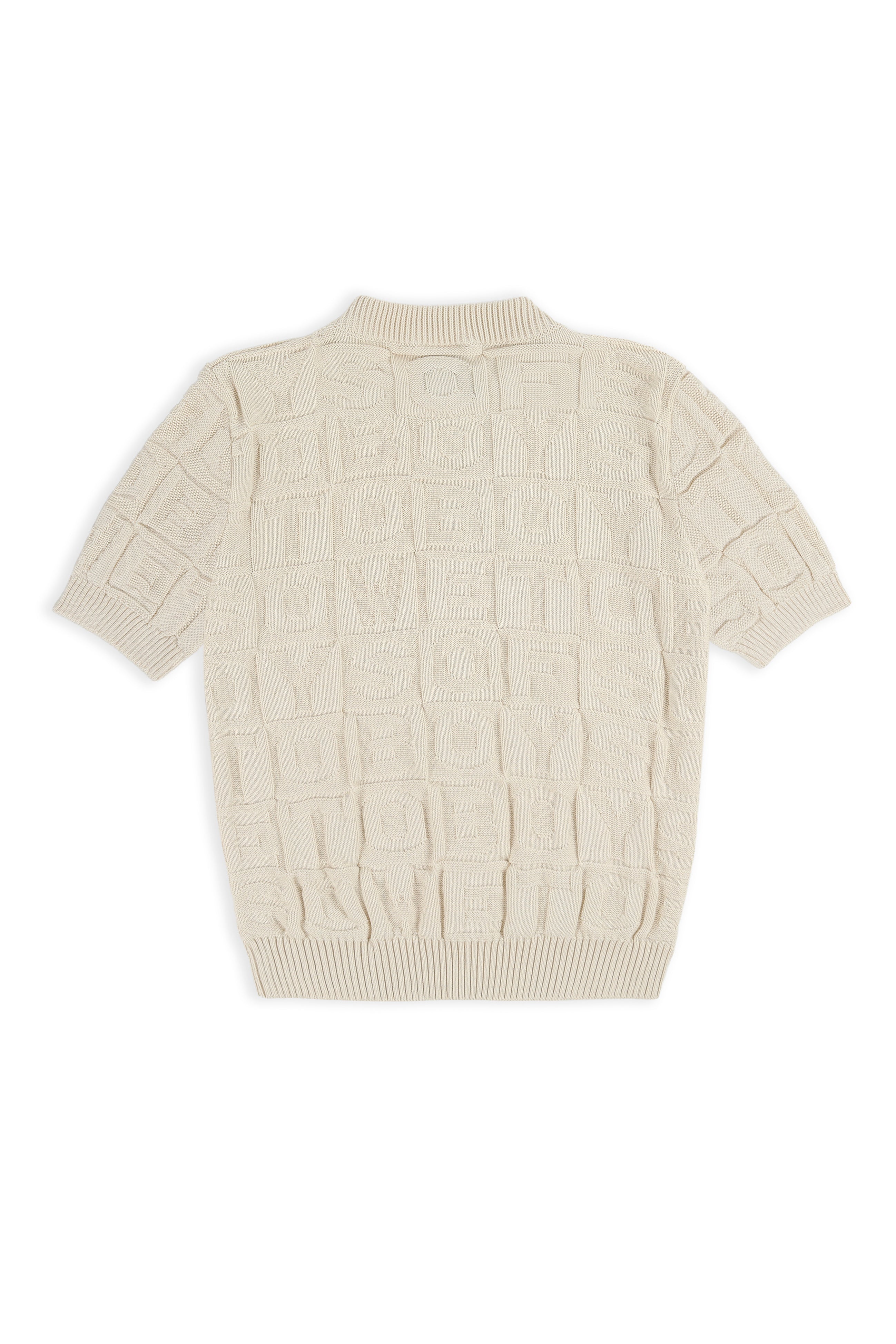 Embossed Crewneck Knit t-shirt - Ecru