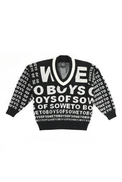 Eyetest V-neck Jumper - Black & White