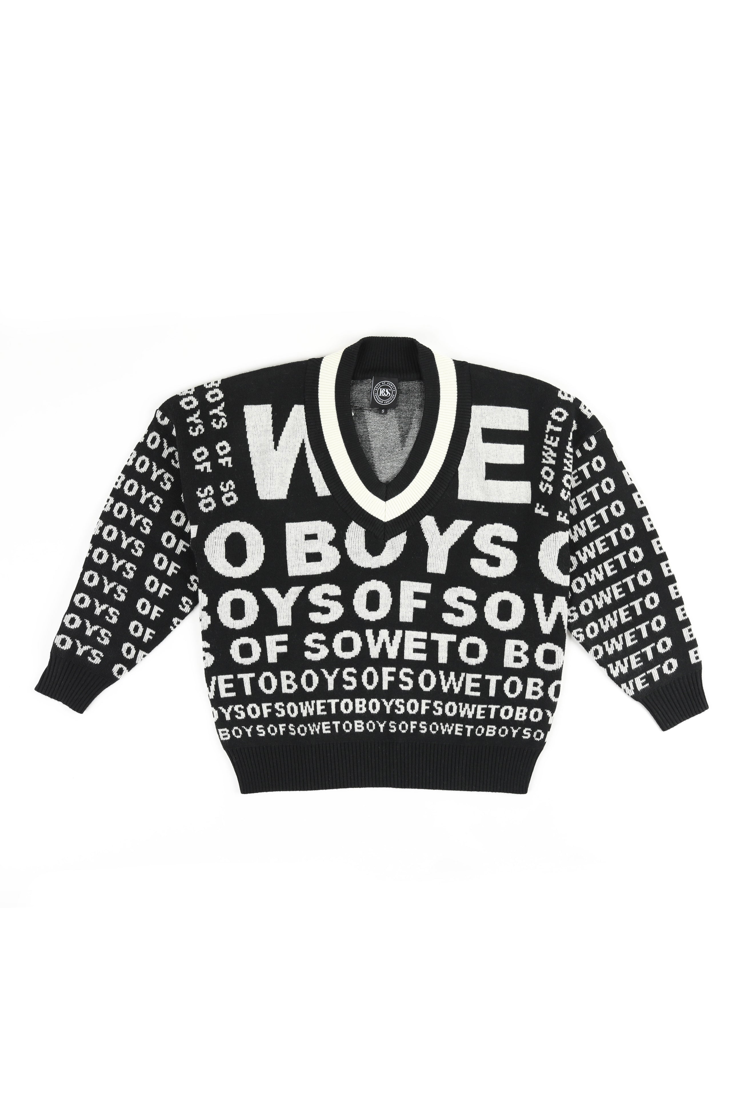 Eyetest V-neck Jumper - Black & White
