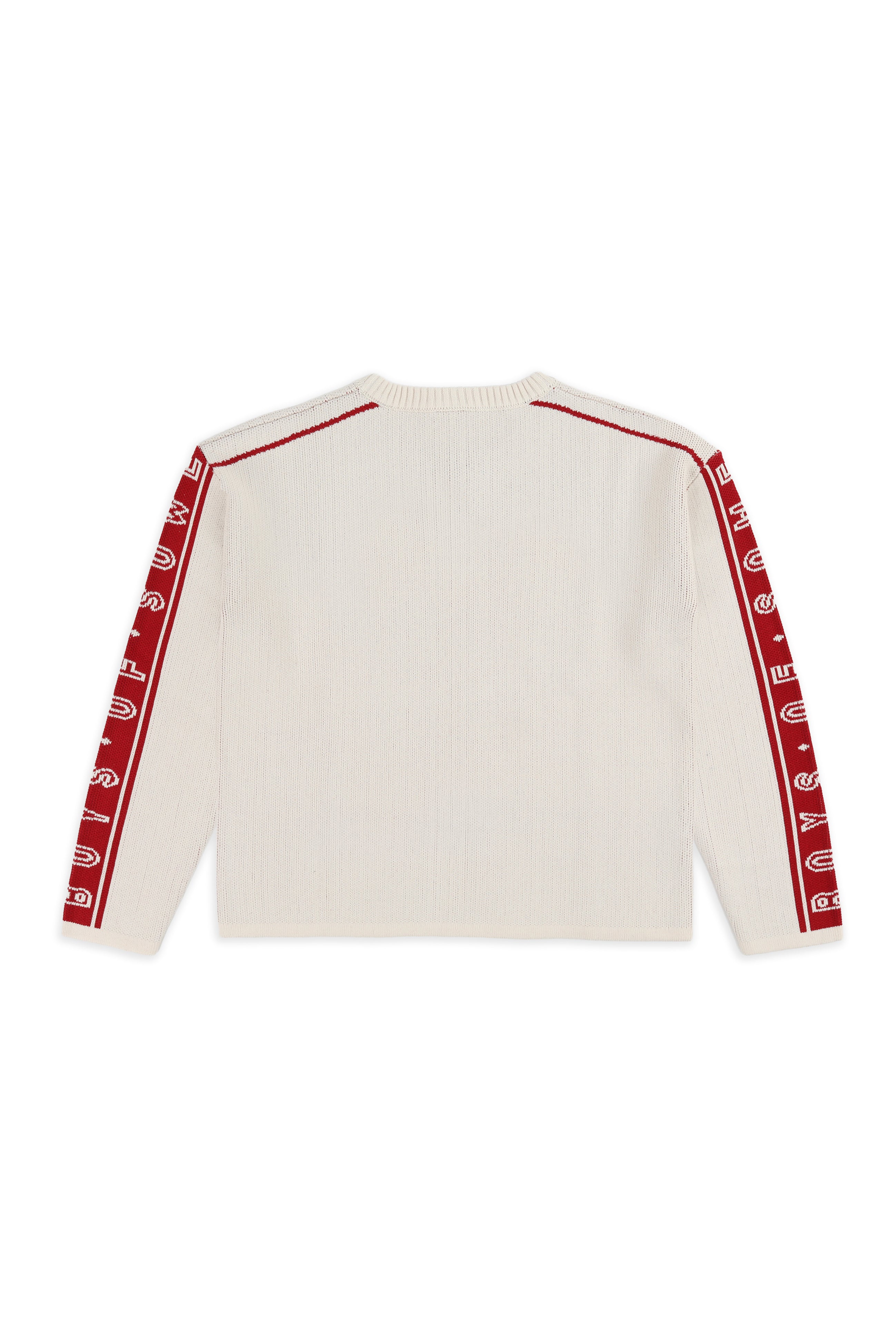 Cozy Knitwear Top - Ecru & Red