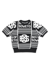 LDS BOS Pattern Crewneck Top - Black & White