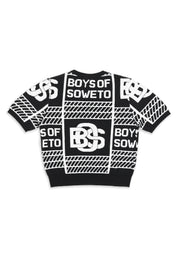 LDS BOS Pattern Crewneck Top - Black & White