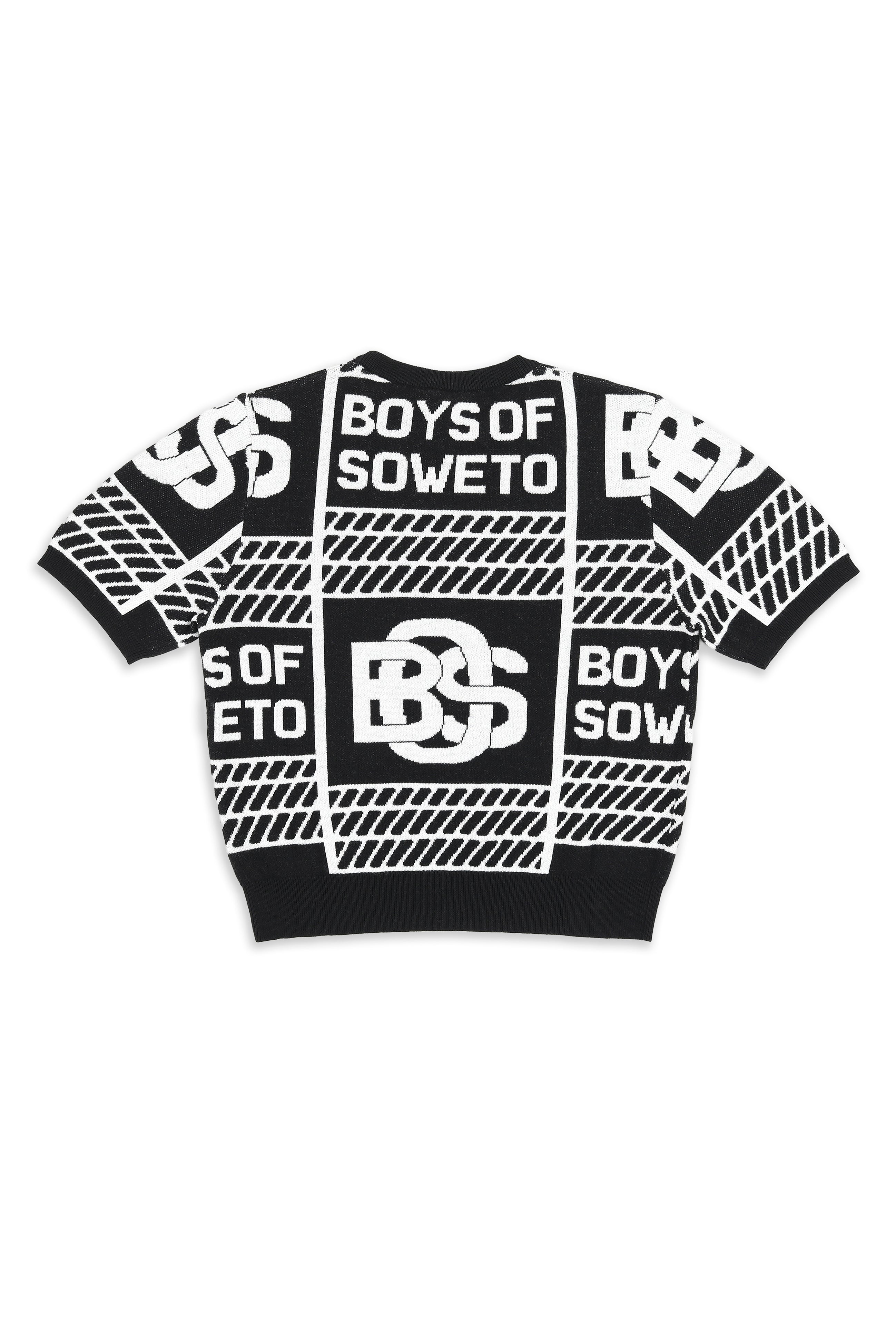 LDS BOS Pattern Crewneck Top - Black & White