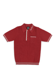 Jecquard Retro Golf T-shirt - Red