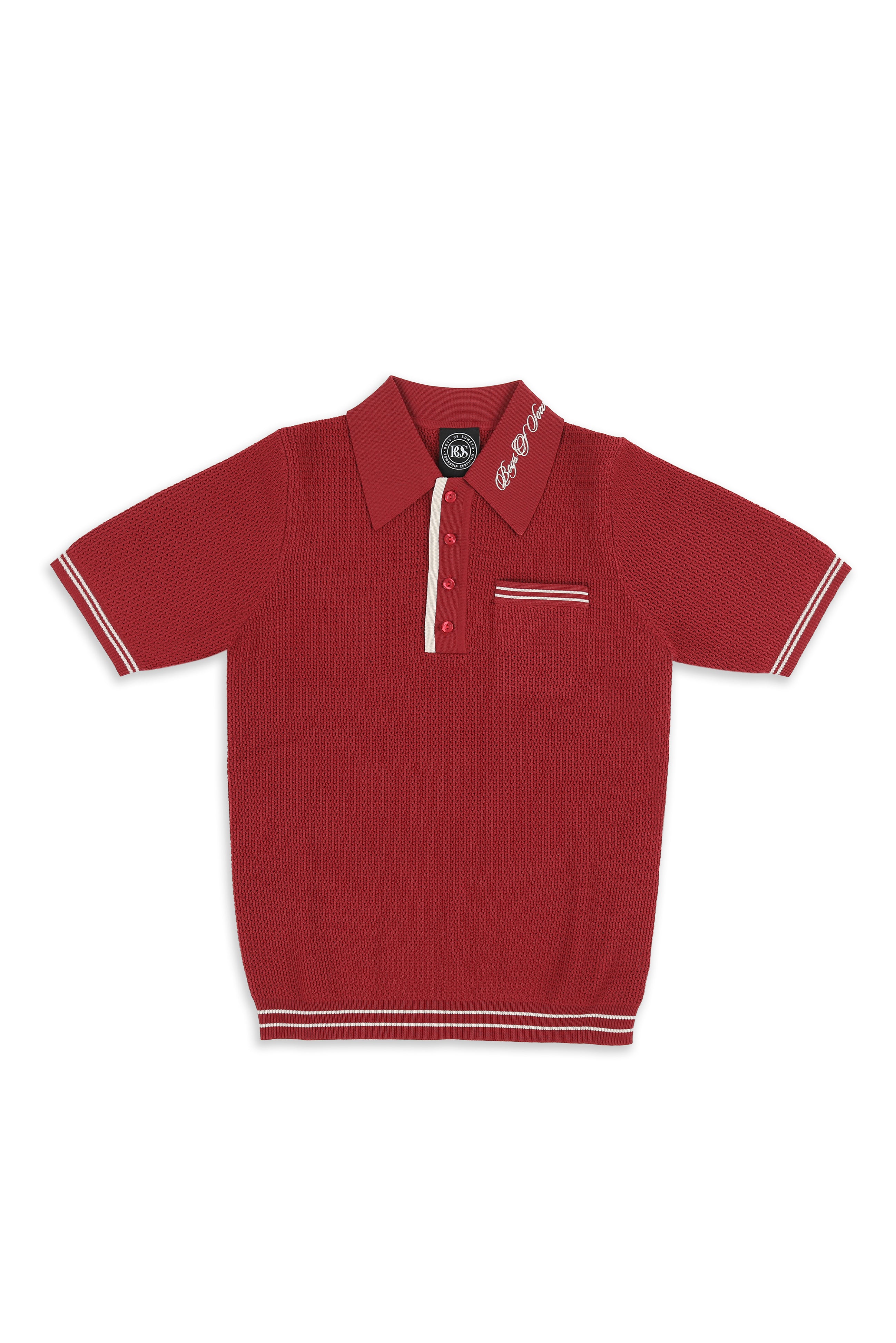 Jecquard Retro Golf T-shirt - Red