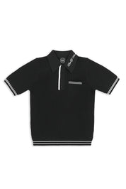 Jecquard Retro Golf T-shirt - Black