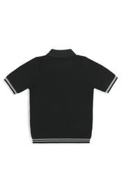 Jecquard Retro Golf T-shirt - Black