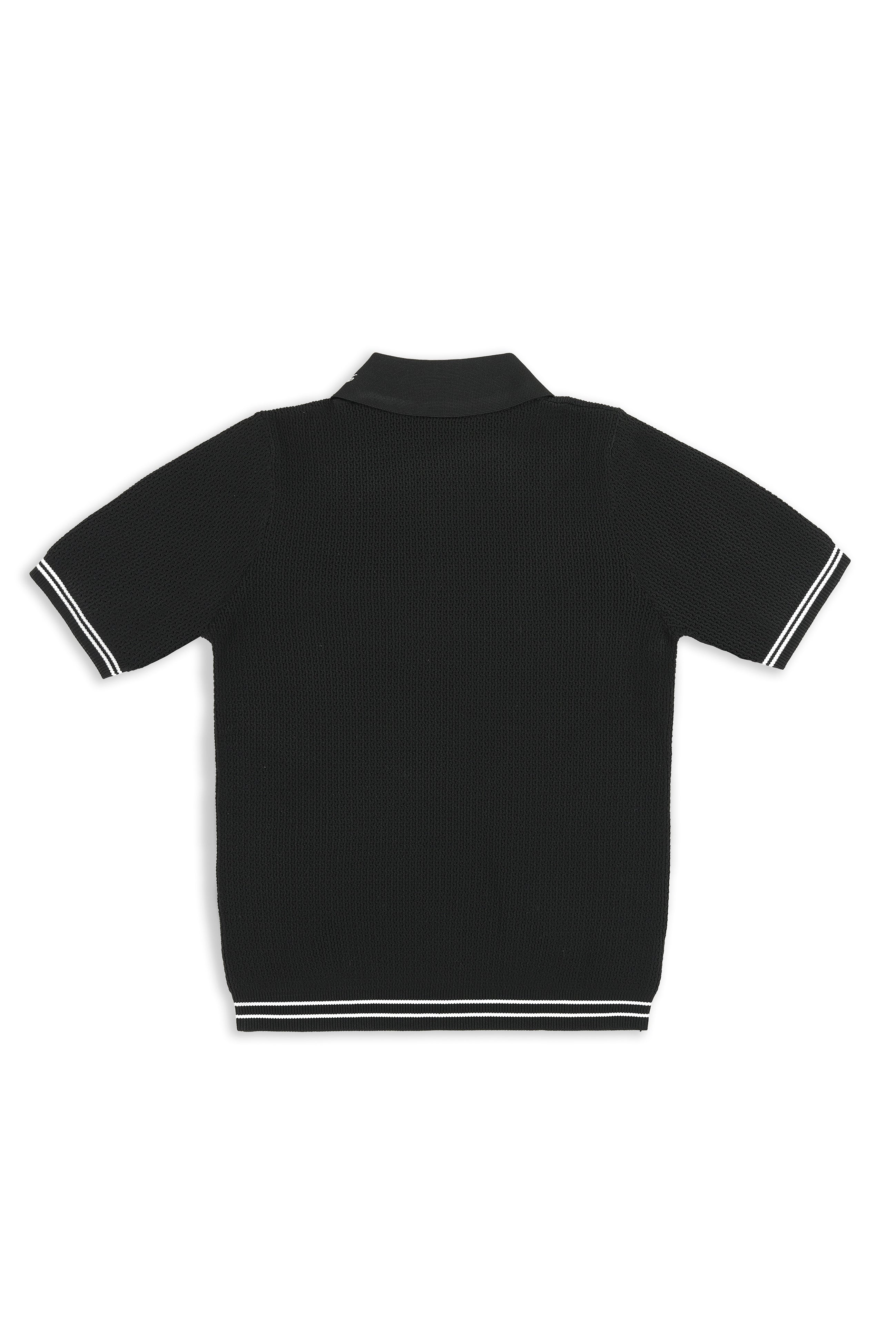 Jecquard Retro Golf T-shirt - Black