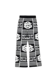 LDS BOS Pattern Bootcut Pants - Black & White