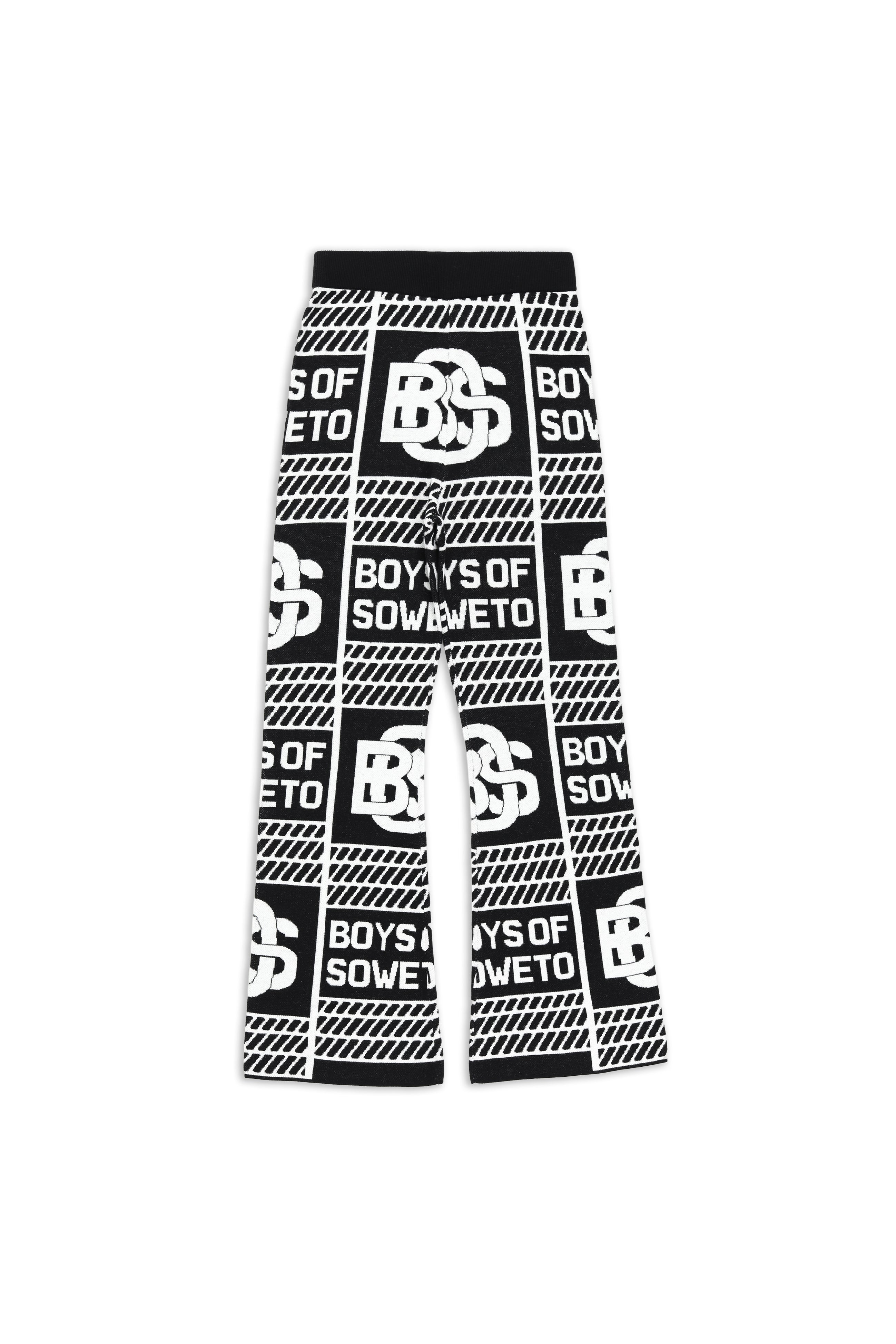 LDS BOS Pattern Bootcut Pants - Black & White