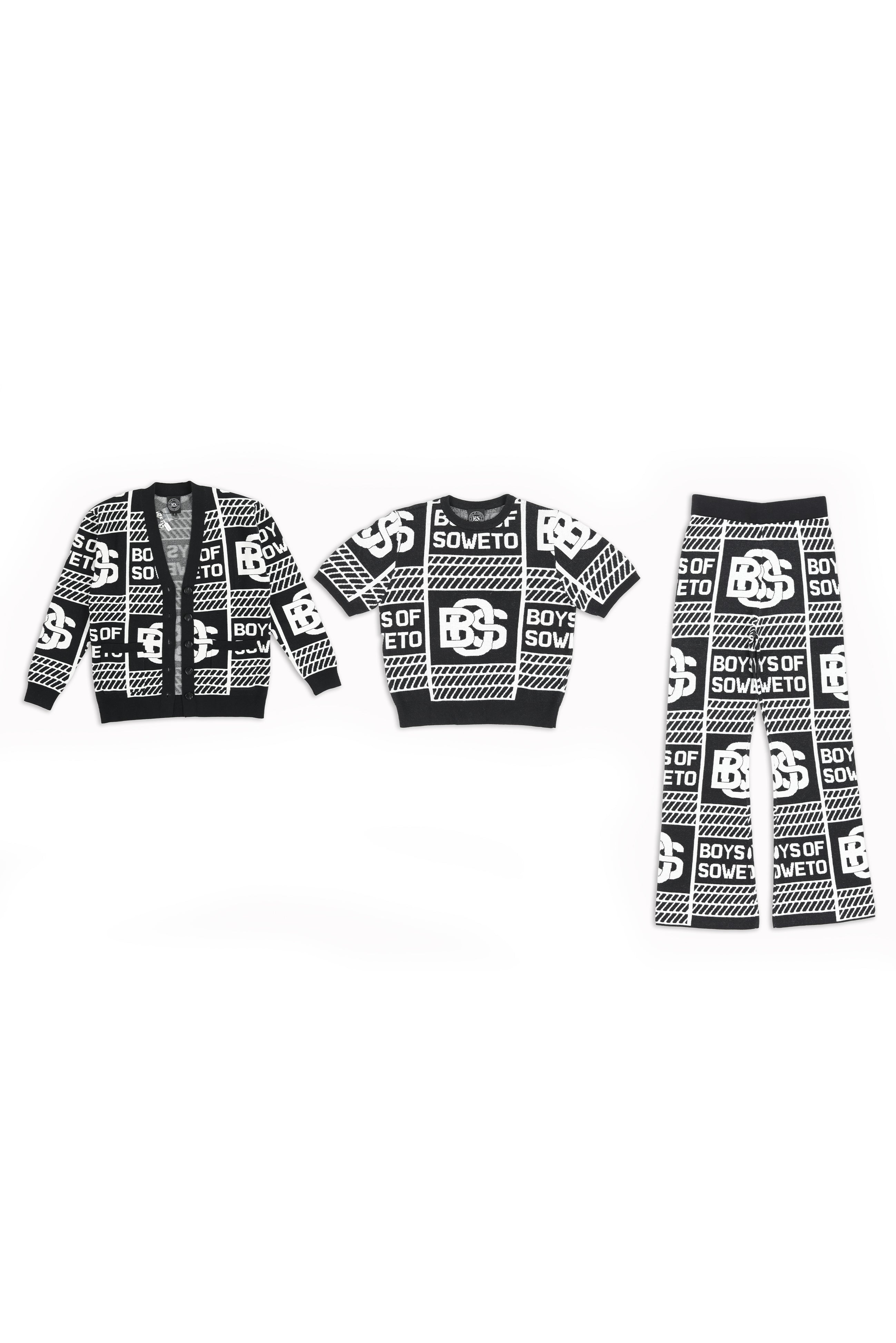 LDS BOS Pattern Crewneck Top - Black & White
