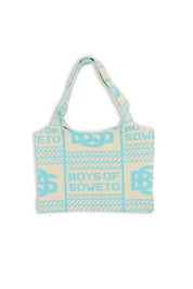 BOS Pattern Handbag - Ecru & Blue