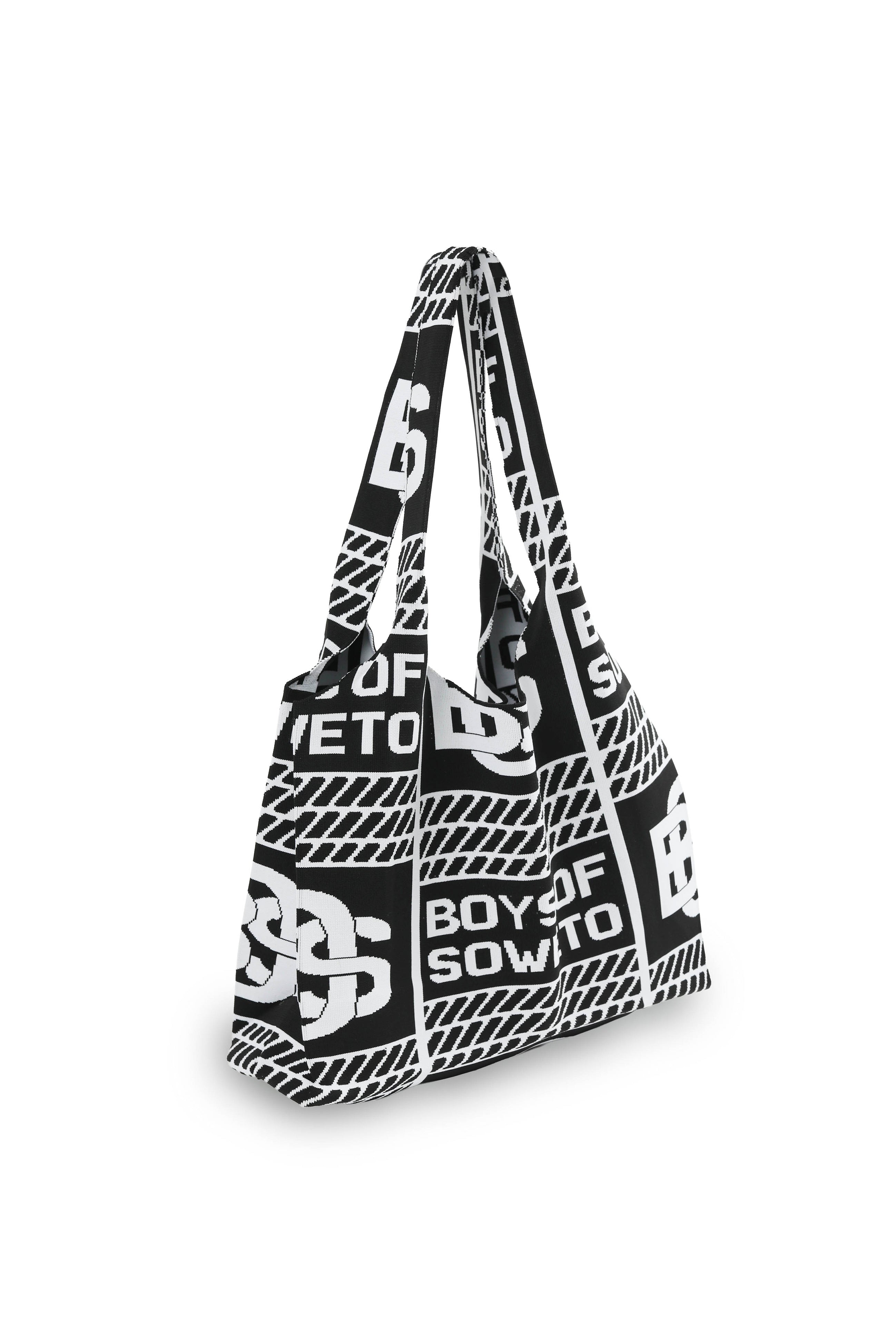 BOS Pattern Handbag - Black & White