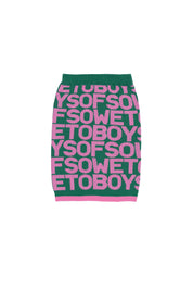All-Over Print Short Skirt - Pink & Green