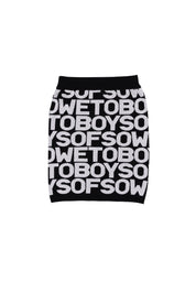 All-Over Print Short Skirt - Black & White