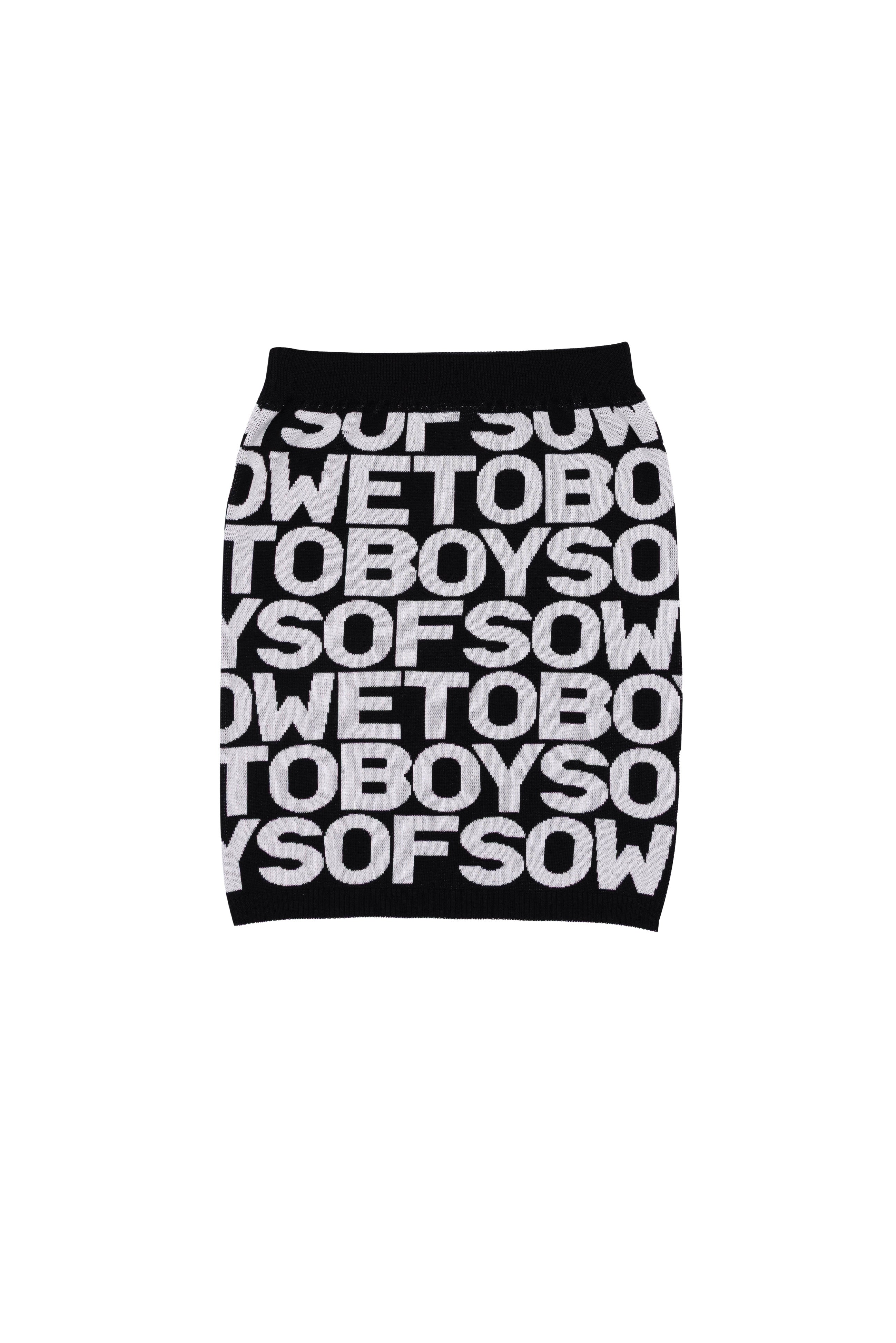 All-Over Print Short Skirt - Black & White