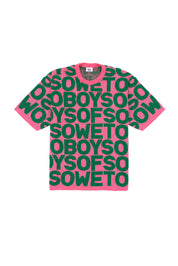 Crewneck Knit Tee - Pink & Green