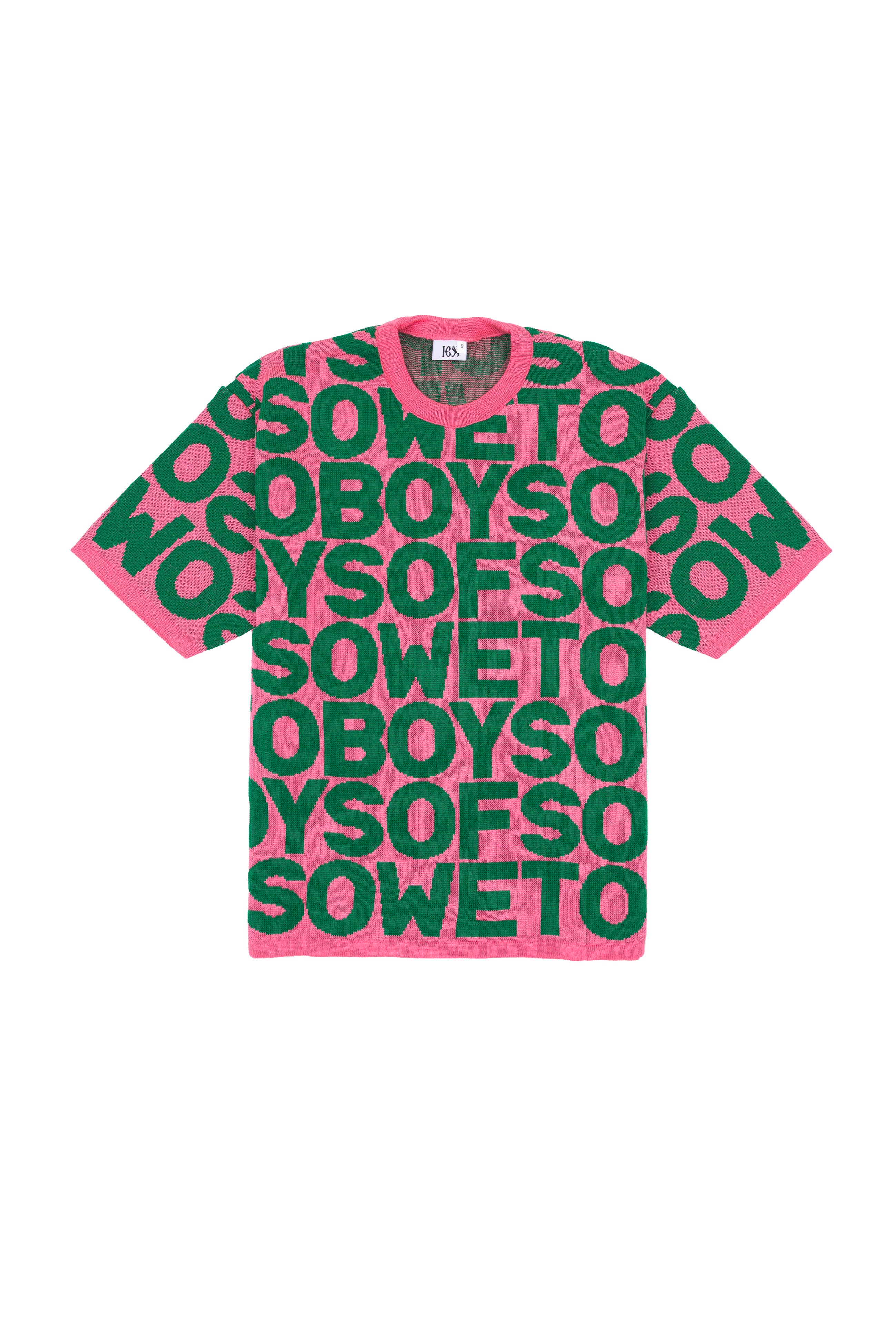 Crewneck Knit Tee - Pink & Green