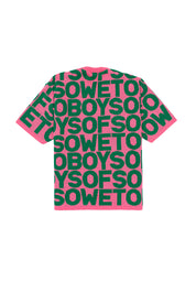 Crewneck Knit Tee - Pink & Green