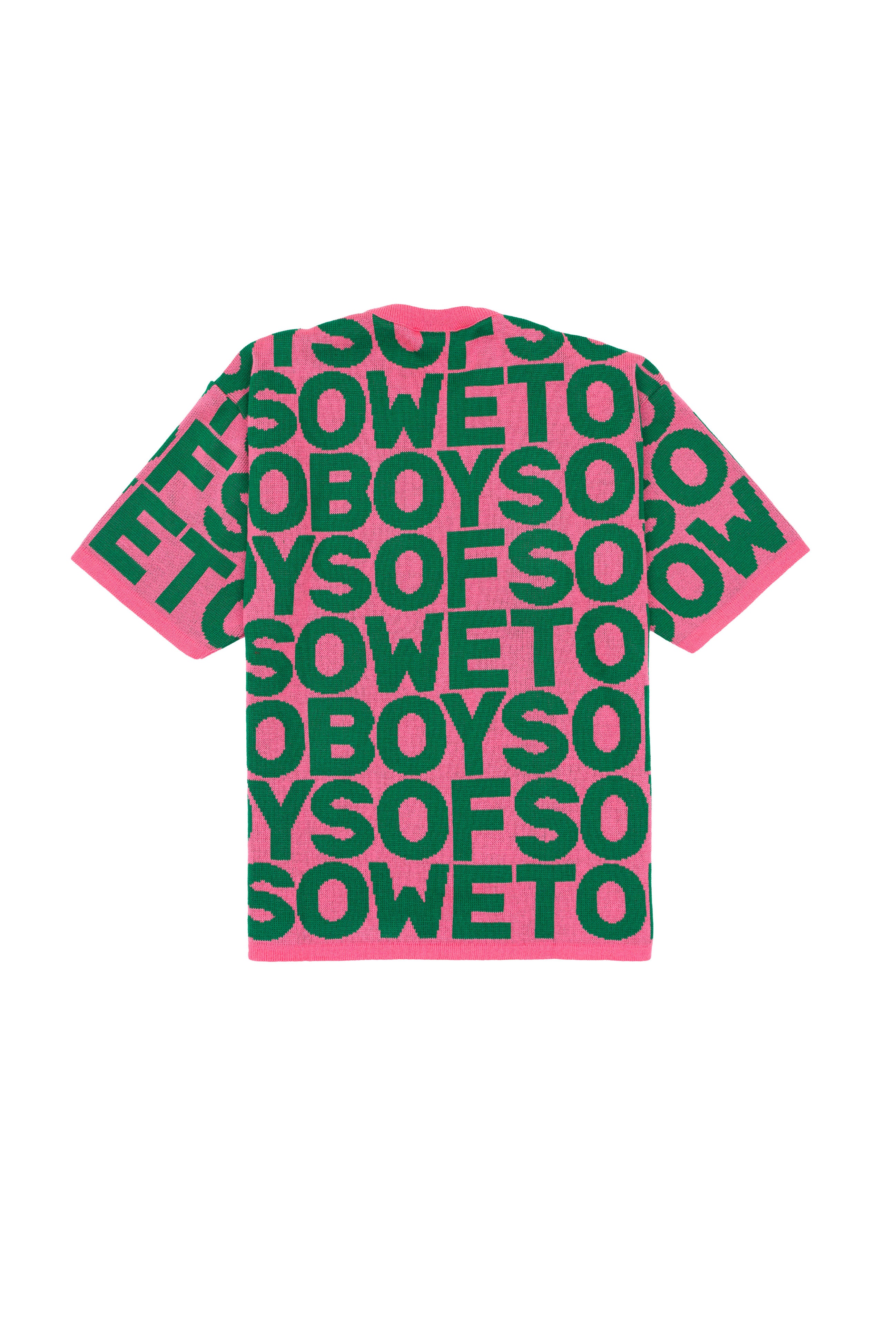 Crewneck Knit Tee - Pink & Green