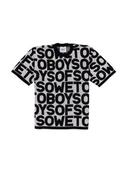 Crewneck Knit Tee - White & Black