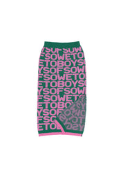 All-Over Print long Skirt - Pink & Green