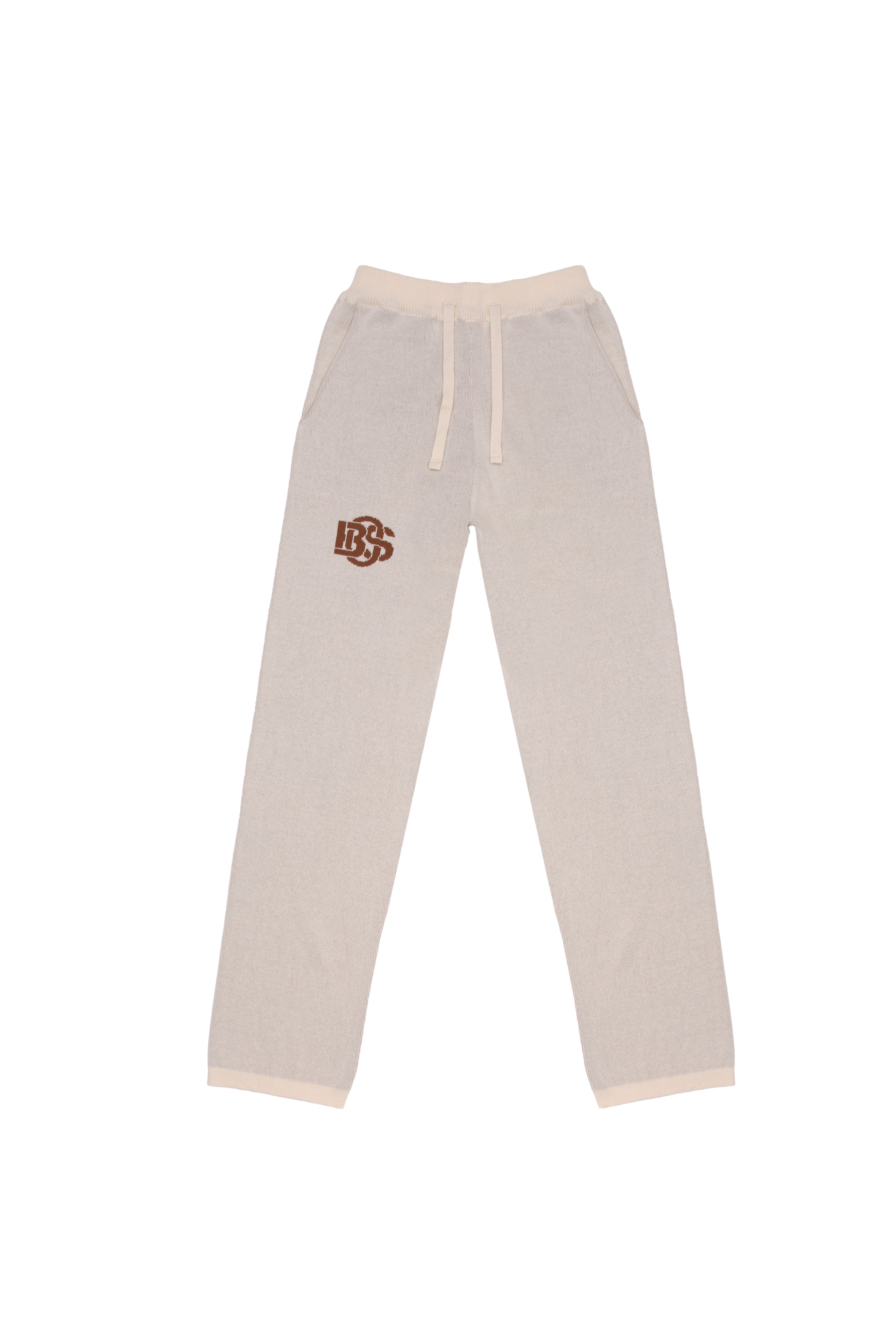 Relaxed-fit Knit Pants - Ecru & Bronze