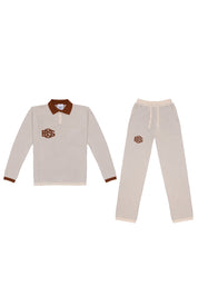 Relaxed-fit Knit Pants - Ecru & Bronze