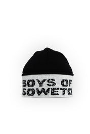 Beanie -  Black & White (Text On Fold)