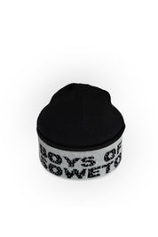Beanie -  Black & White (Text On Fold)