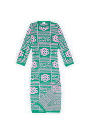 BOS Longsleeve Print Dress - Pink & Green