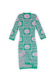 BOS Longsleeve Print Dress - Pink & Green