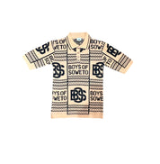 Print Pattern Golf T-shirt - Beige & Black