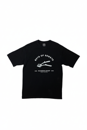 Black t-shirt with Barbershop graphic